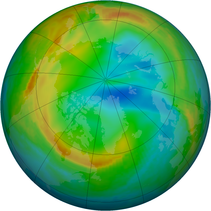 Arctic ozone map for 01 January 2000